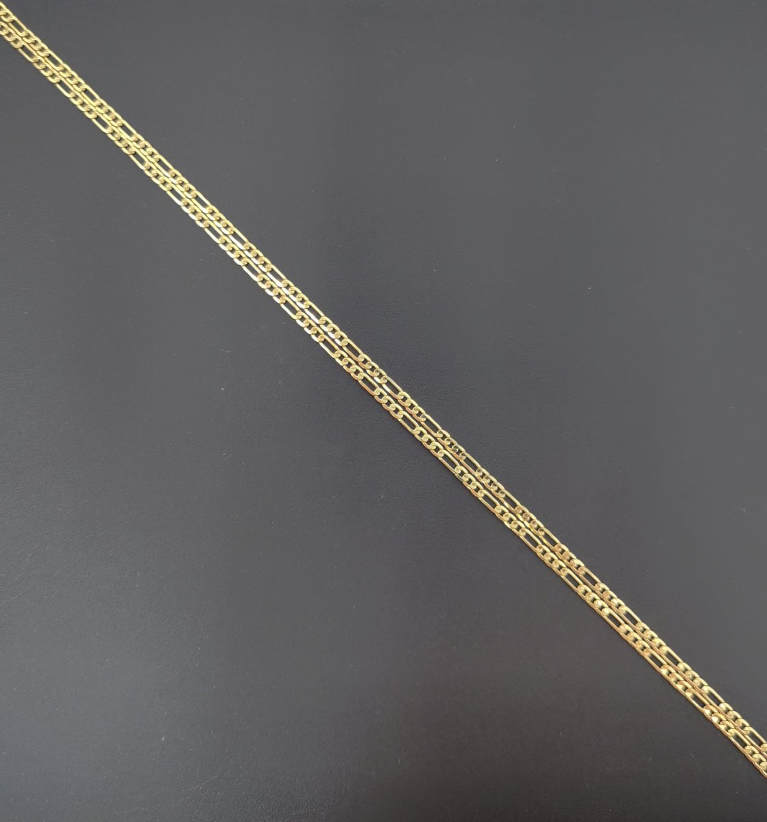 24K Gold Filled 2mm Minimalist Figaro Chain 20 Inch Necklace | CN-00475
