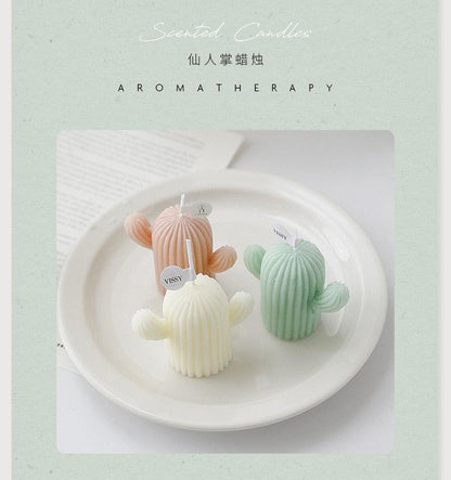 1pc Cactus Candle Handmade Delicate Cactus Candles For Birthday Party Wedding Spa Home Decoration Romantic Cute Soy Wax Aromatherapy Small Scented Relaxing Birthday Wedding Party Gift Home Decor