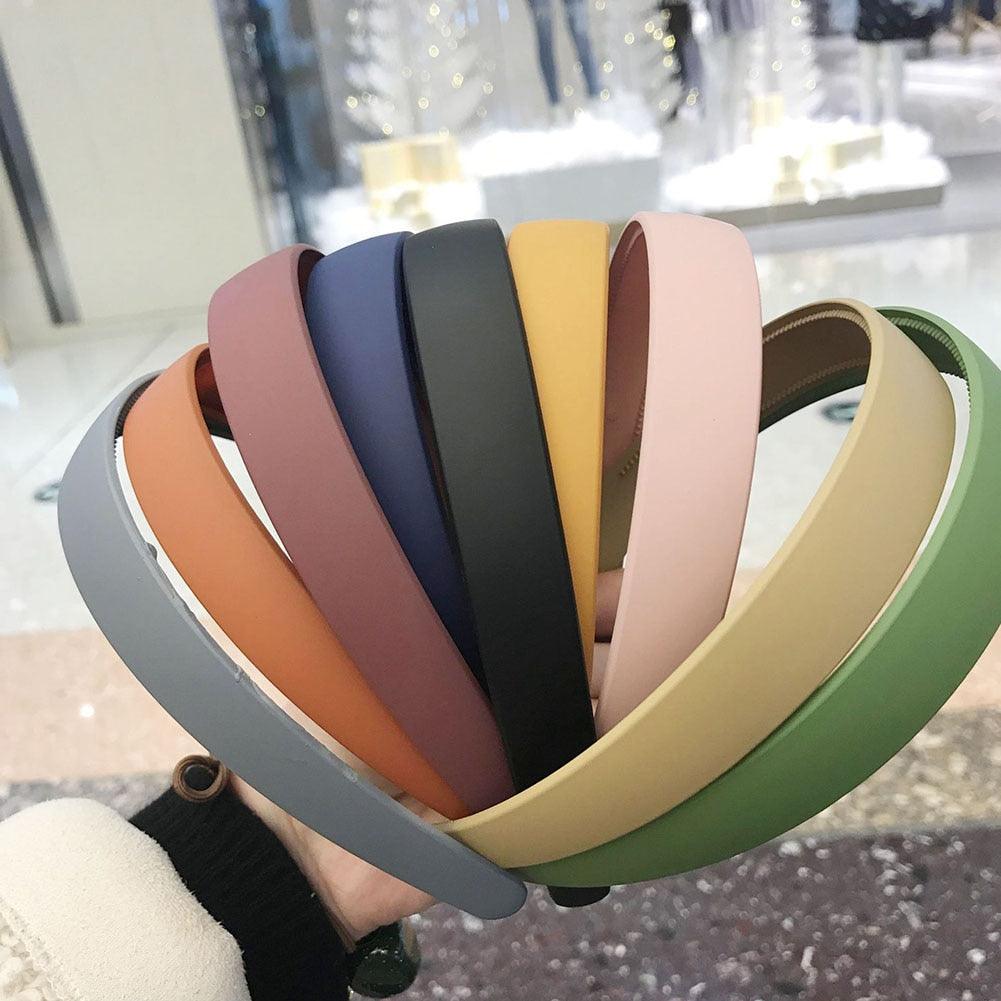 1PC Plastic Fashion Frosted Wide Headband Hair Band Headwear Bezel Hair Accessories For Woman Satin Covered Resin Hairbands Gorgeous Hair Accessories For Women
