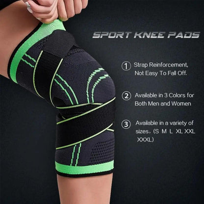 1PC Sport Knee Sleeve Support Men Kneepad Pressurized Elastic Knee Pads Fitness Gear Protector For Sport Improved Circulation Compression Support For Joint Pain