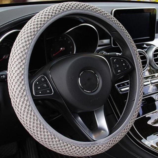 1Pcs Ice Silk Steering Wheel Cover Non-Slip Car Wheel Cover Protector Breathable Microfiber Universal For Leather Viscose, Breathable, Anti-Slip Steering Wheel Cover Wear-resistant Anti-slip Car Accessories Black Red Rose Gray Beige Purple
