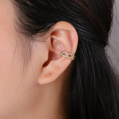 1x Gold Ear Cuff-Upper Ear Earring No Piercing-Helix Ear Cuff-Cartilage Ear Cuff-Ear cuff no piercing-Ear Cuff Earring-Link Chain Earcuff AI-127 AI-128