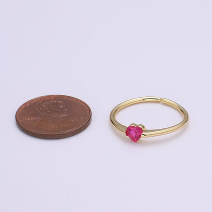 1x Mini Heart Ring Gold Thin Stacking Ring Tiny Stackable Ring Gift For Her Minimal Jewelry Dainty Thin Band Promise Ring Gift Sister O-289 O-290