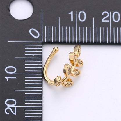 1x Olive Vine Gold Filled Earring Simple Ear Cuff, delicate ear cuff, ear cuff no piercing, gold ear cuff, ear cuff, gold ear cuff AI-133