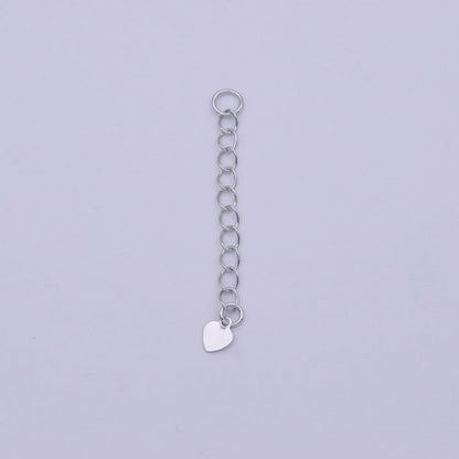 2 Inch Silver Heart Charm Extender Supply | K-115