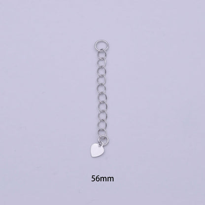 2 Inch Silver Heart Charm Extender Supply | K-115