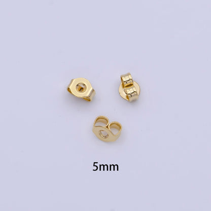 20 Pieces Gold 3mm, 5mm Minimalist Double Loop Butterfly Earring Backings Jewelry Supply | SP-1557 SP-1558