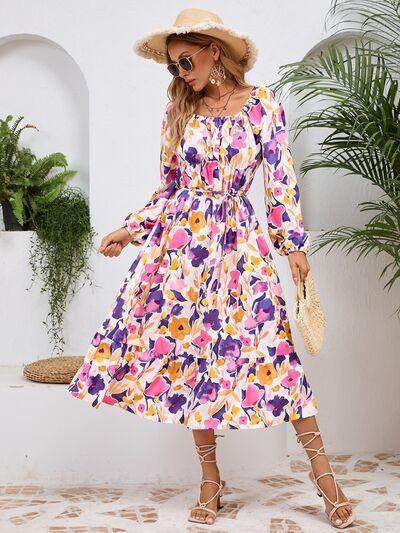 Stylish Printed Long Sleeve Midi Dress for All Occasions