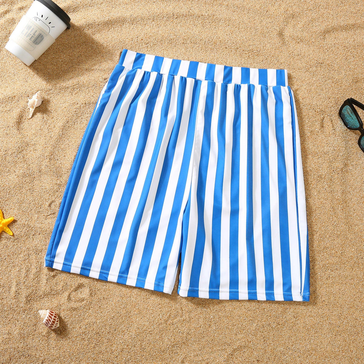 Parent-child Bikini Blue And White Stripe Swimsuit
