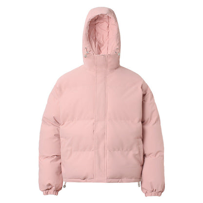American-style Solid-color Hooded Cotton Jacket