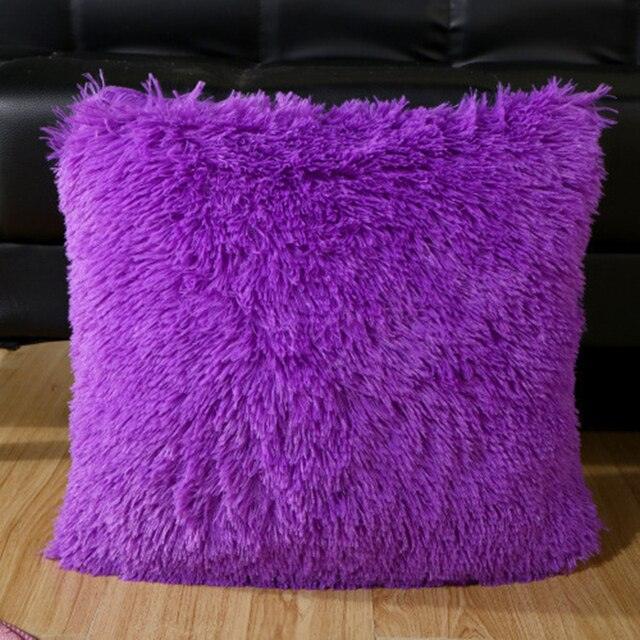 2021 Soft Fur Plush Cushion Cover Pillowcase For Home Decor Pillow Cover Bed Sofa Decorative Soft Fluffy Plush Pillowcases Square Autumn Cushion Covers For Living Room