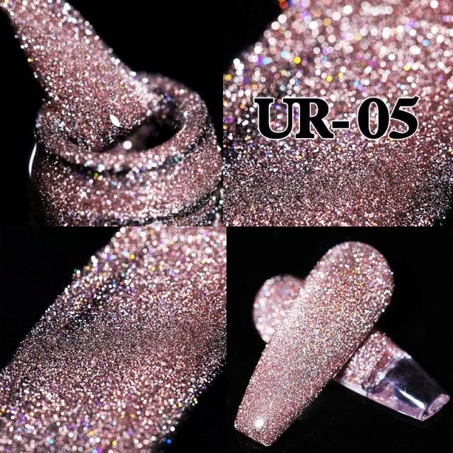 2022 New Reflective Glitter Nail Gel 8ml  Permanent UV/LED Glossy Effect Popular Diamond Nail Gel Design For Womens
