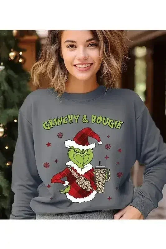 GRINCHY &amp; BOUGIE Fleece Sweatshirt