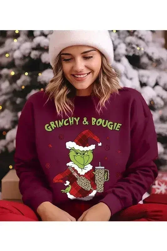 GRINCHY &amp; BOUGIE Fleece Sweatshirt