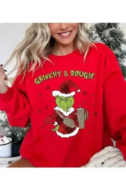 GRINCHY &amp; BOUGIE Fleece Sweatshirt
