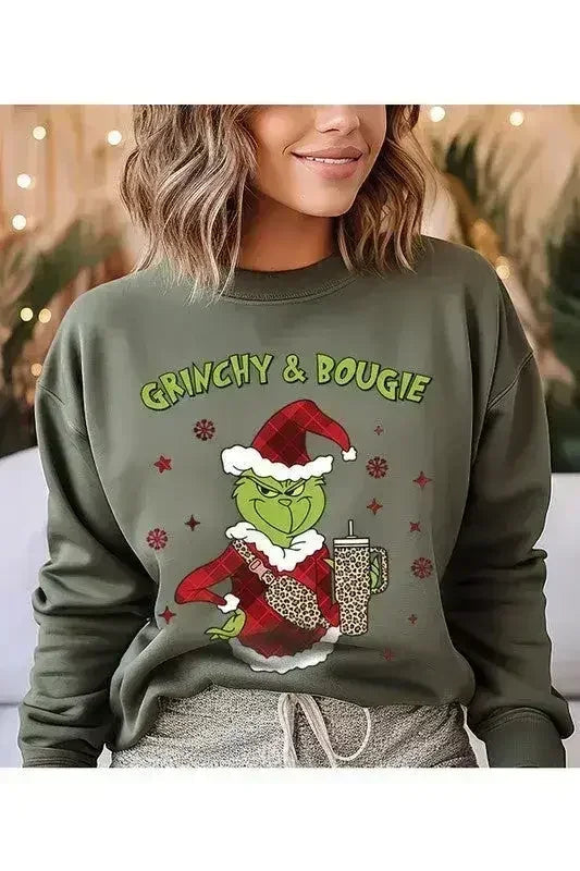 GRINCHY &amp; BOUGIE Fleece Sweatshirt