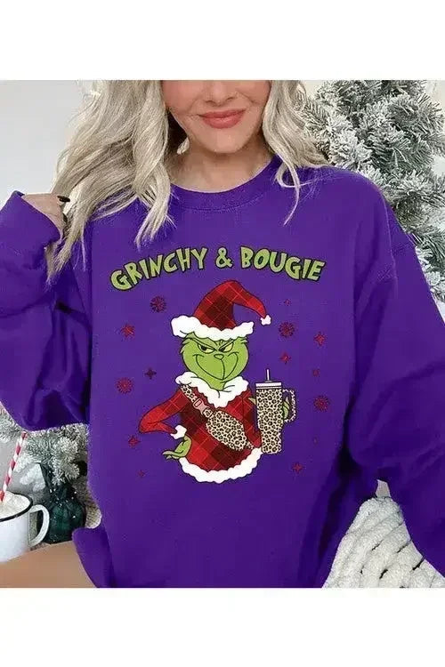 GRINCHY &amp; BOUGIE Fleece Sweatshirt
