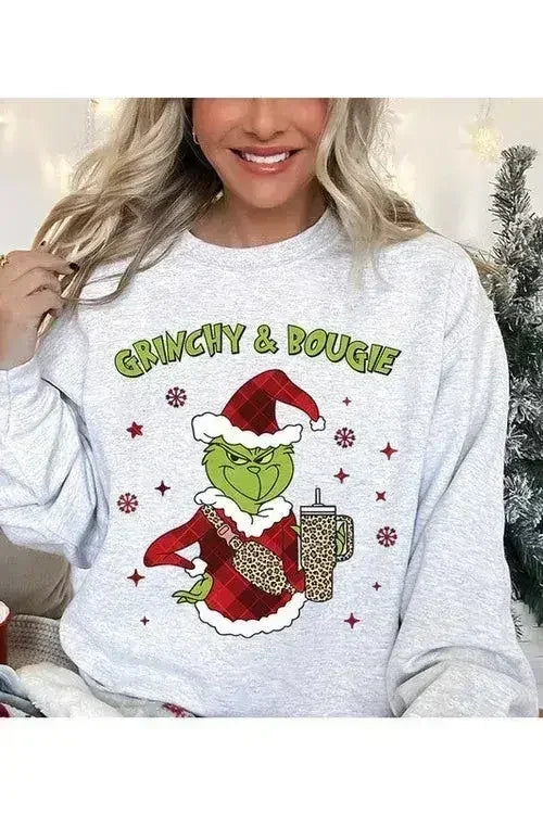 GRINCHY &amp; BOUGIE Fleece Sweatshirt