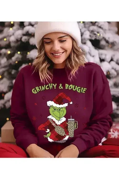 GRINCHY &amp; BOUGIE Fleece Sweatshirt