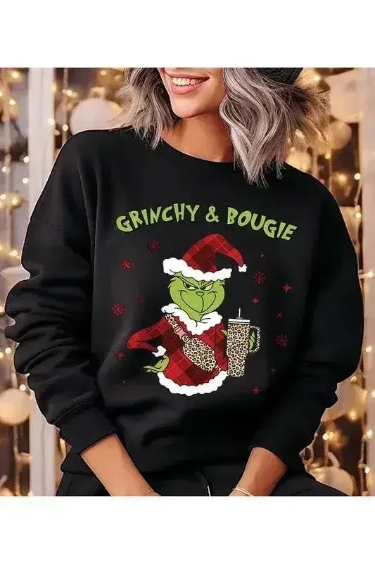 GRINCHY &amp; BOUGIE Fleece Sweatshirt