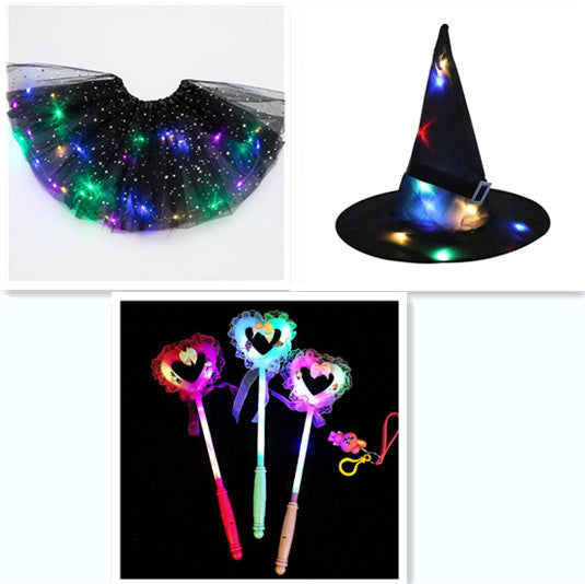 Magical &amp; Luminous  LED Princess Halloween Tutu Skirt Sequins Shiny Skirt