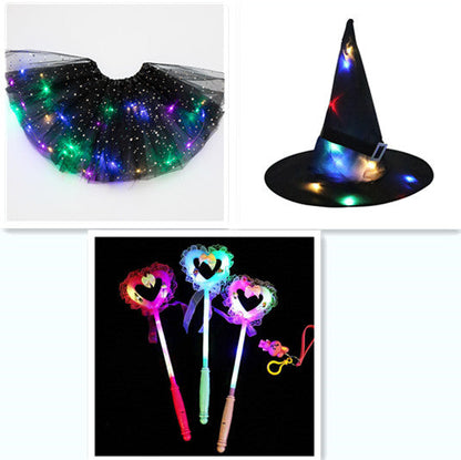 Magical &amp; Luminous  LED Princess Halloween Tutu Skirt Sequins Shiny Skirt