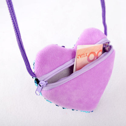 Sequined lanyard bag love children&
