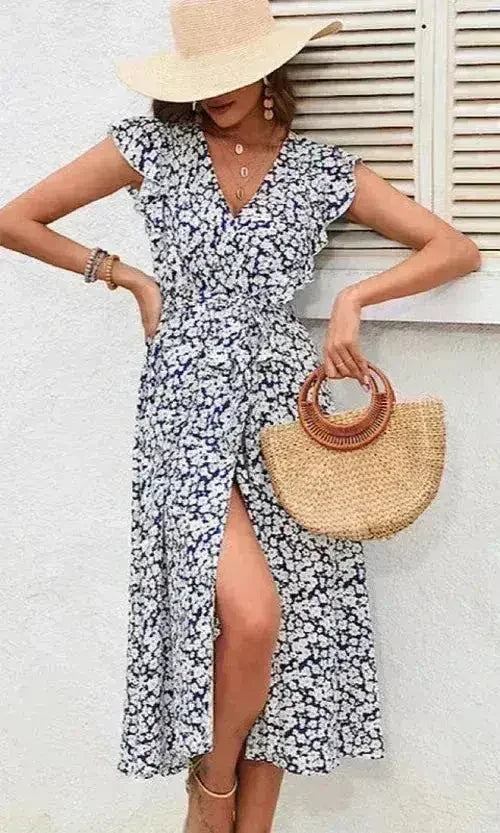 Floral V-Neck Dress – Feminine &amp; Flowy Spring Style