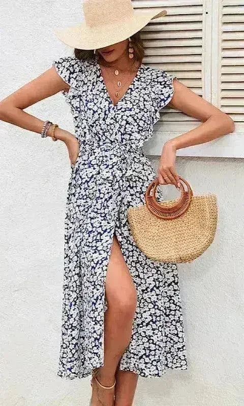 Floral V-Neck Dress – Feminine &amp; Flowy Spring Style
