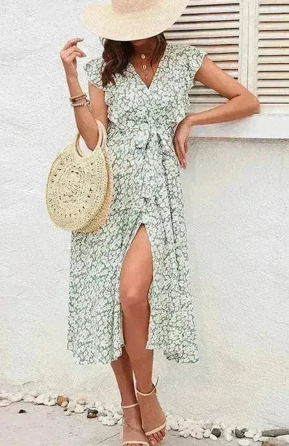 Floral V-Neck Dress – Feminine &amp; Flowy Spring Style