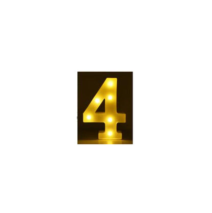 Luminous LED Letter Number Night Light English Alphabet Number Battery Lamp Romantic Wedding Christmas Party Decoration