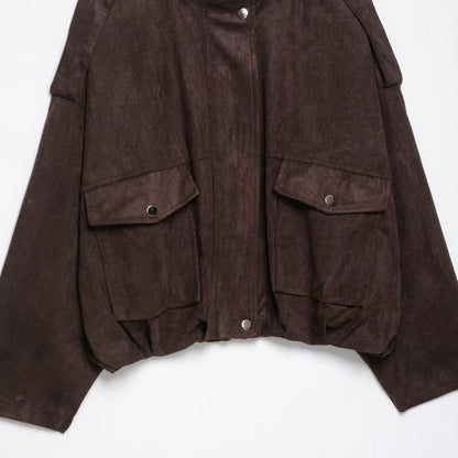 Womens Retro Suede Jacket Coat