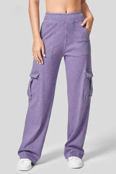 High Waist Straight Leg Cargo Jeans for Modern Style