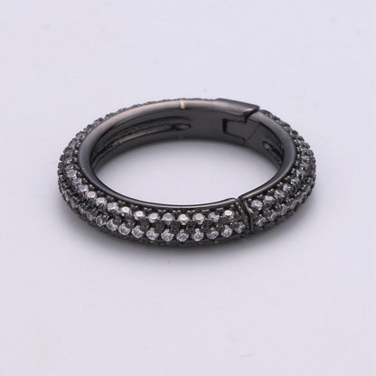 20mm Gold Micro Pave Spring Buckle Metal Snap Clasp Spring gate ring, Trigger Round Ring, Push Snap Hook for Jewelry Fashion Supply K-904 - K-907