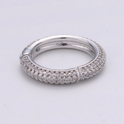 20mm Gold Micro Pave Spring Buckle Metal Snap Clasp Spring gate ring, Trigger Round Ring, Push Snap Hook for Jewelry Fashion Supply K-904 - K-907