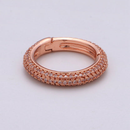 20mm Gold Micro Pave Spring Buckle Metal Snap Clasp Spring gate ring, Trigger Round Ring, Push Snap Hook for Jewelry Fashion Supply K-904 - K-907