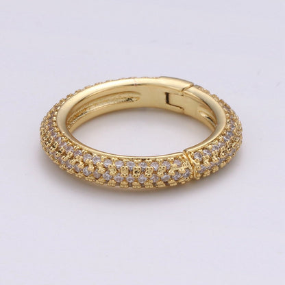 20mm Gold Micro Pave Spring Buckle Metal Snap Clasp Spring gate ring, Trigger Round Ring, Push Snap Hook for Jewelry Fashion Supply K-904 - K-907