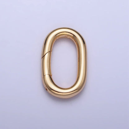20mm Gold Oblong Push Spring Gate Ring Jewelry Making Closure Enhancer Supply | Z-086