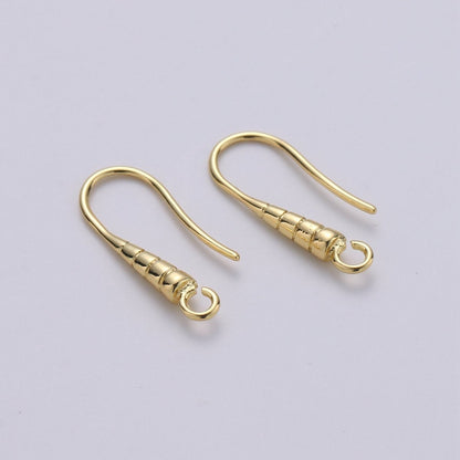 20mm Line Textured French Hook Earrings Open Loop Supply in Gold, Silver, Rose Gold K-687 - K-689