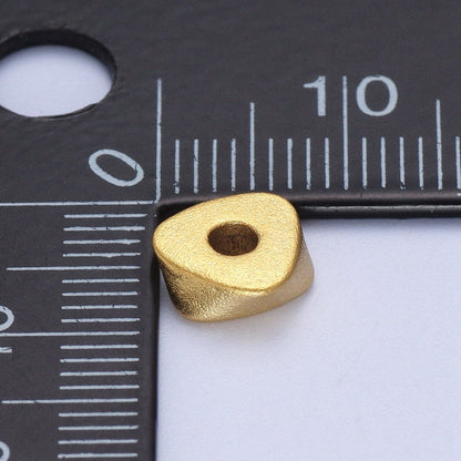 20pcs 24K Gold Filled 20 Pieces 7.8mm Geometric Triangle Matte Bead in Gold &amp; Silver | K-303 K-304