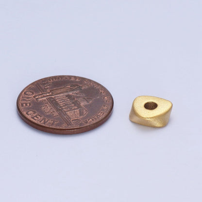 20pcs 24K Gold Filled 20 Pieces 7.8mm Geometric Triangle Matte Bead in Gold &amp; Silver | K-303 K-304