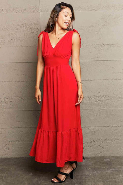 Perfee Drawstring V-Neck Sleeveless Dress for Women