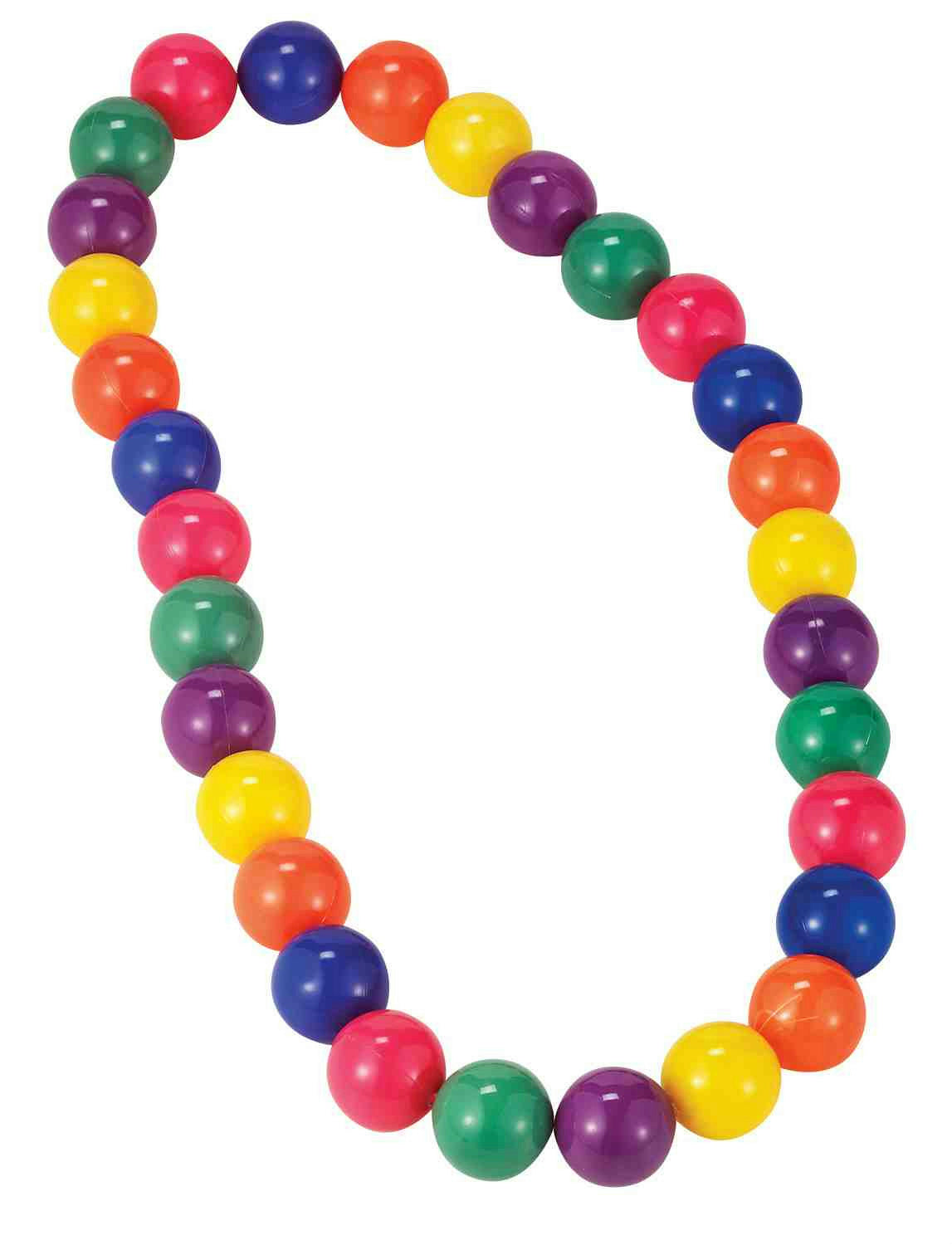 Circus Sweetie Colorful Jumbo Beads Multi Color Clown Necklace Costume Accessory