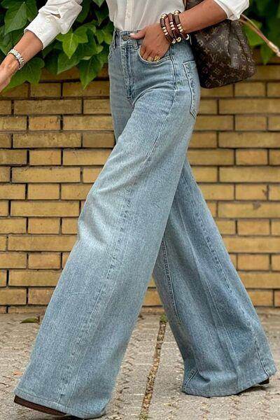Wide Leg Jeans with Pockets for Stylish Comfort