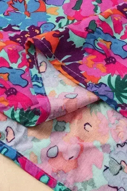 Floral Print V-Neck Wrap Maxi Dress - Women&