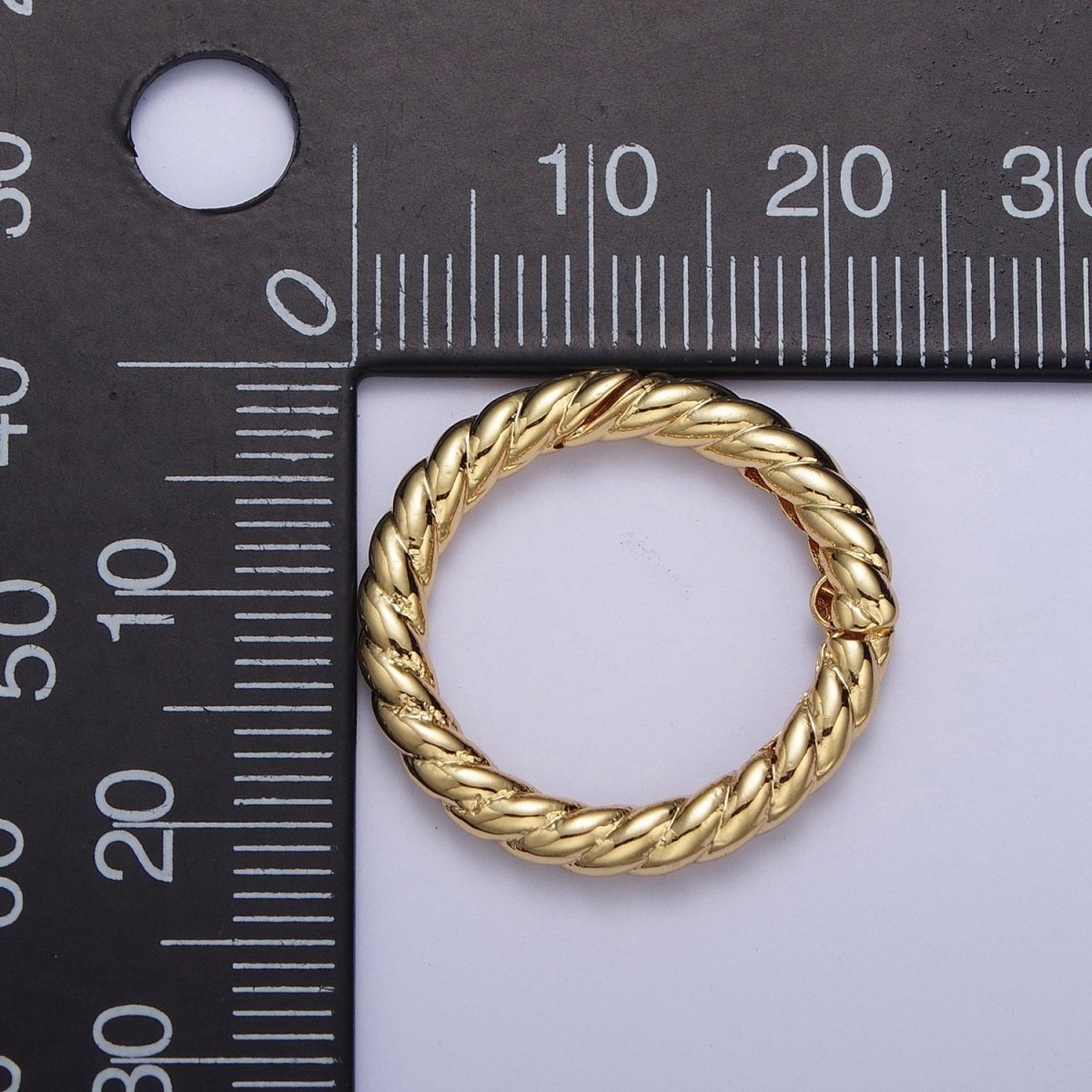 22.3mm Gold / Silver Braided Twist Spring Gate Ring Supply | K-128 K-240