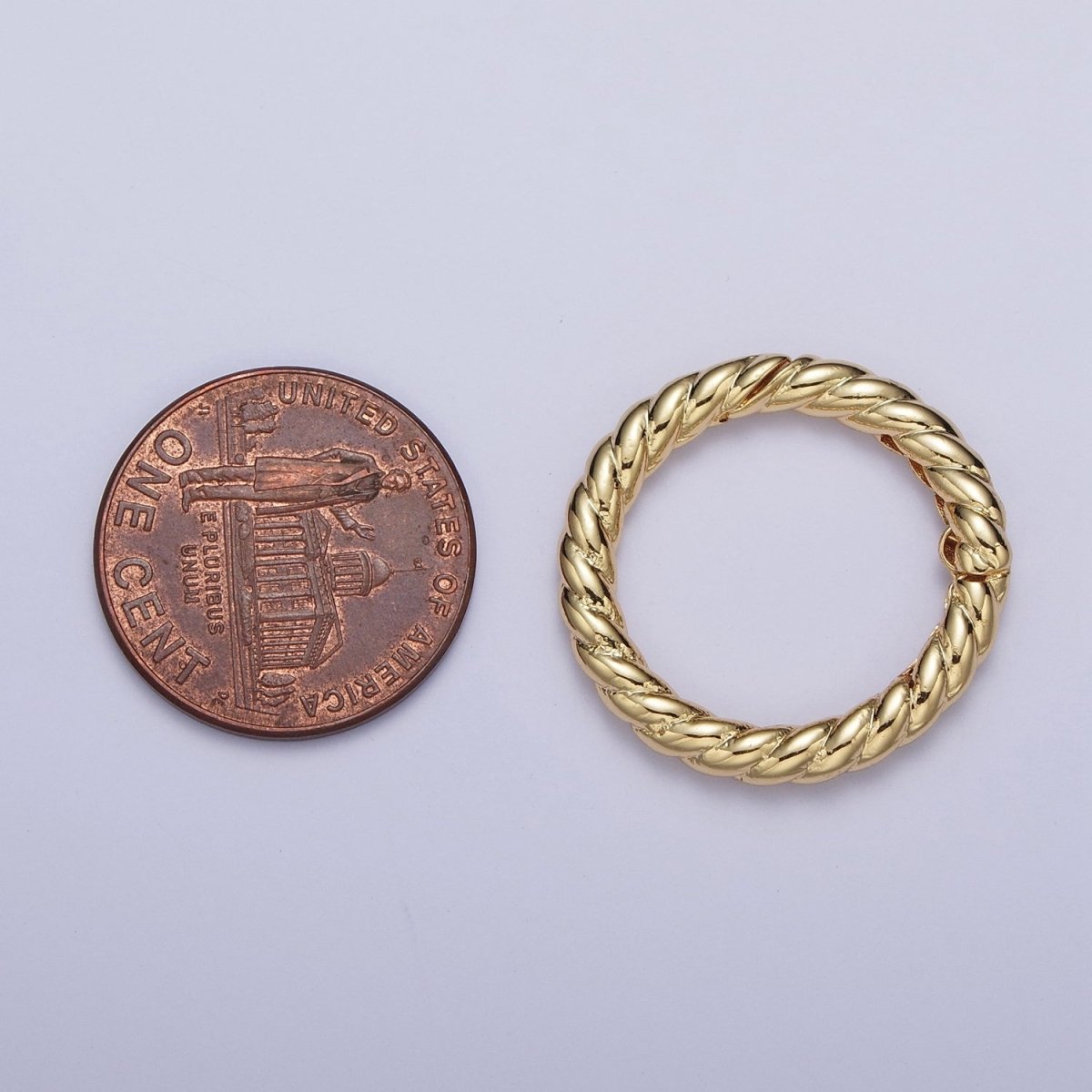 22.3mm Gold / Silver Braided Twist Spring Gate Ring Supply | K-128 K-240
