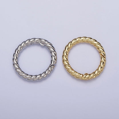 22.3mm Gold / Silver Braided Twist Spring Gate Ring Supply | K-128 K-240