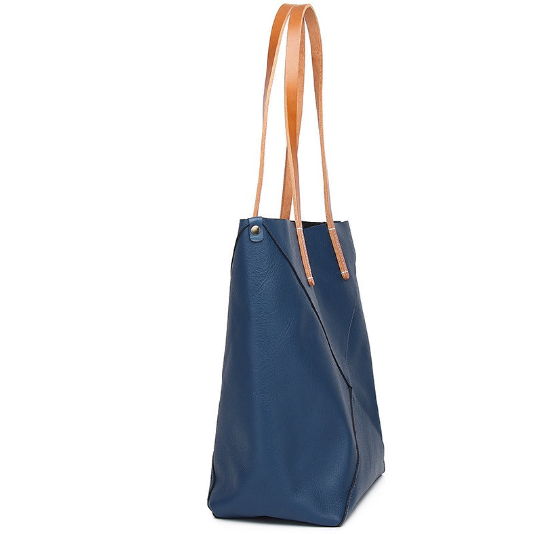 Elegant Genuine Leather Shoulder Bag - Stylish Folding Geometric Bucket Bag &amp; Large Capacity Tote for Women hobo