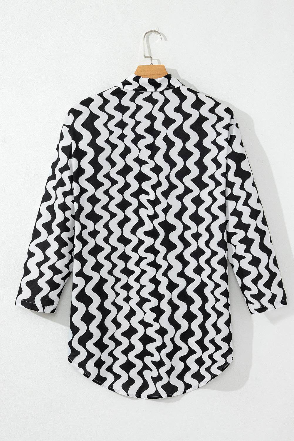 Button Down Contrast Striped Cover-Up